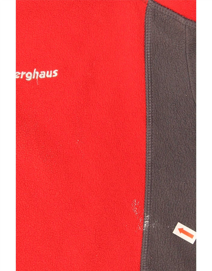 Maglione in pile da uomo Berghaus con zip e collo in poliestere color block rosso medio