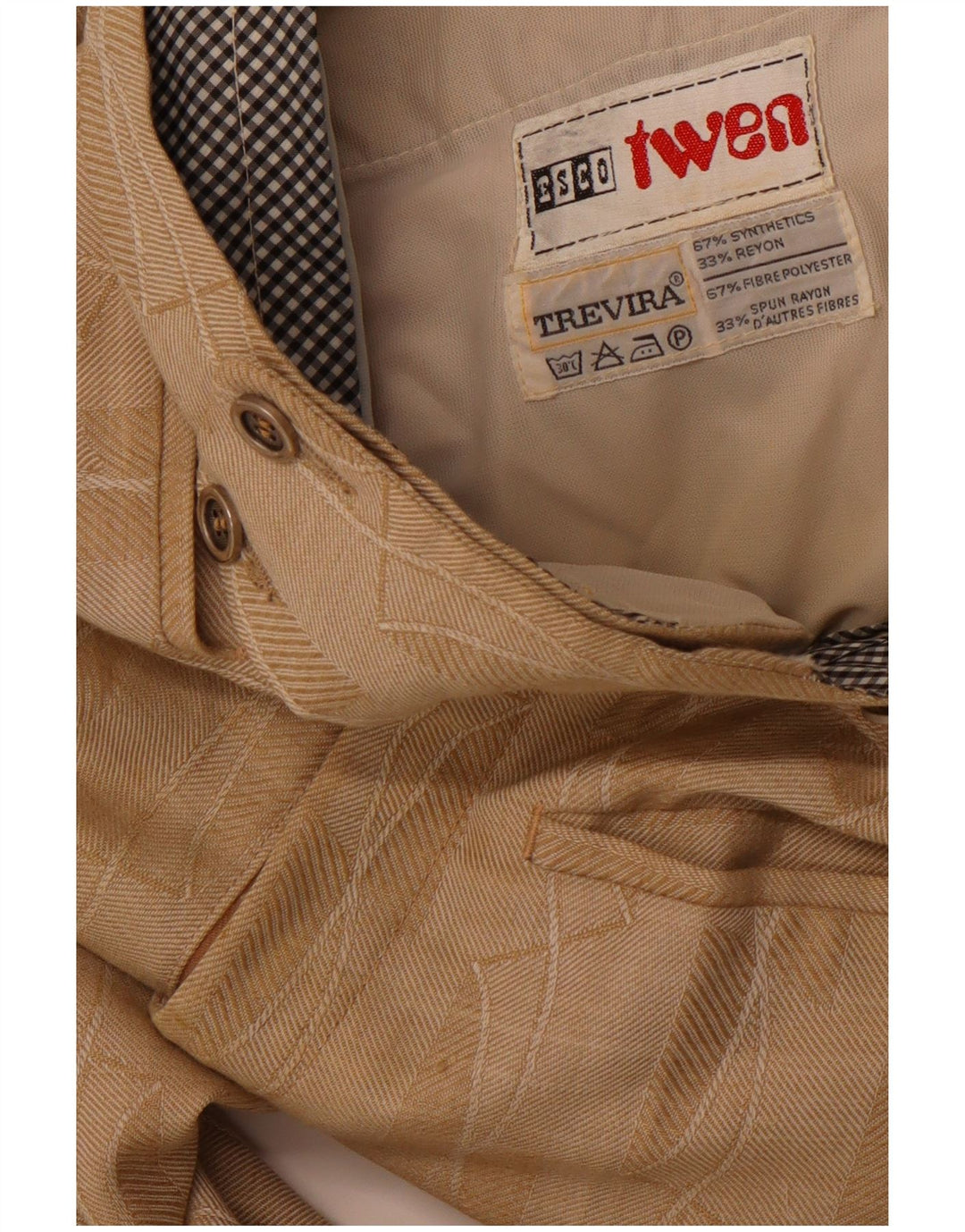 Pantaloni da abito bootcut da donna con motivo astratto TREVIRA W30 L31 Marrone