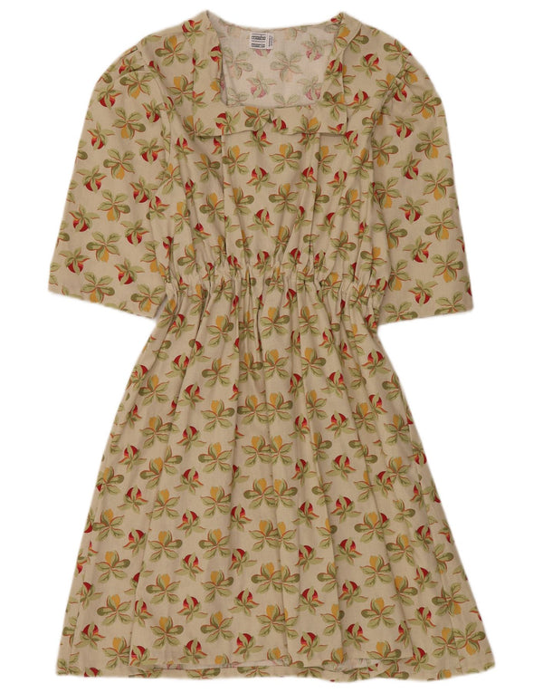 Abito a trapezio da donna Masha Maria UK 14 Beige medio floreale