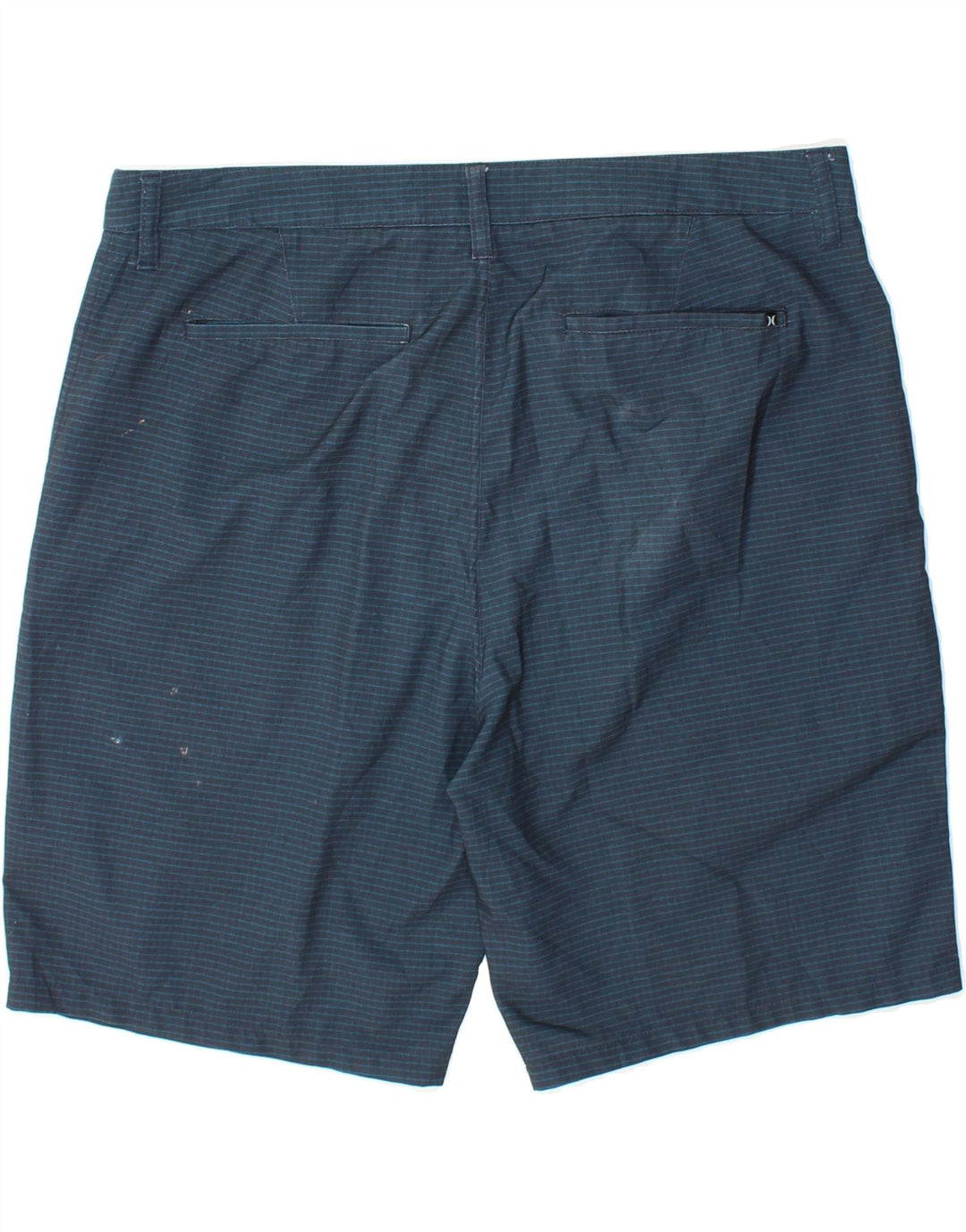 HURLEY Mens Chino Shorts W36 Large Navy Blue Striped Polyester Vintage Hurley and Second-Hand Hurley from Messina Hembry 