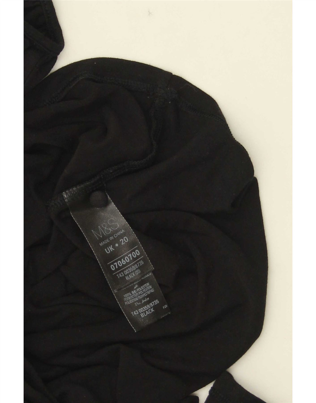 Top in camicetta con maniche a 3/4 da donna Marks & Spencer UK 20 2XL viscosa nera