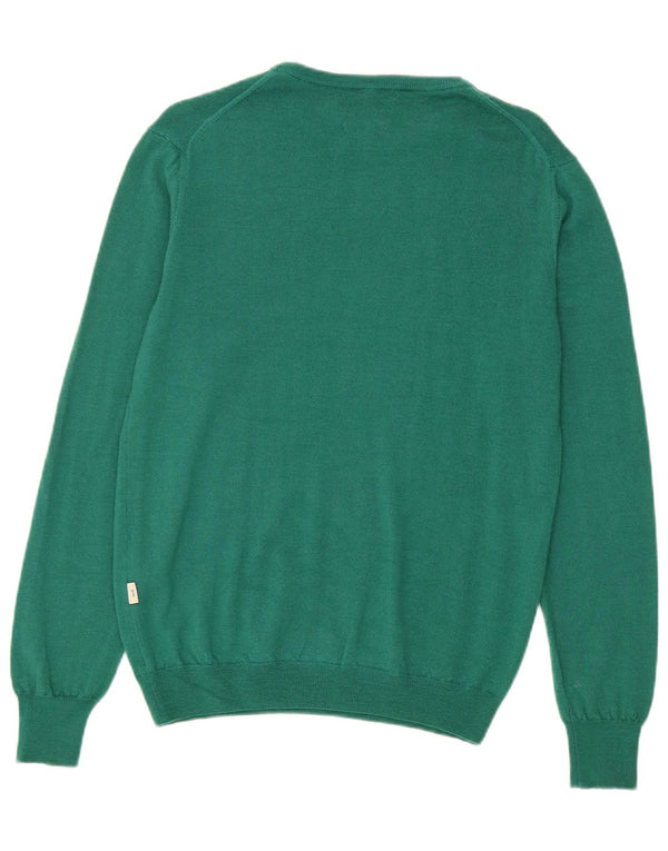 Maglione maglione girocollo da donna Liu Jo UK 12 Lana vergine verde medio
