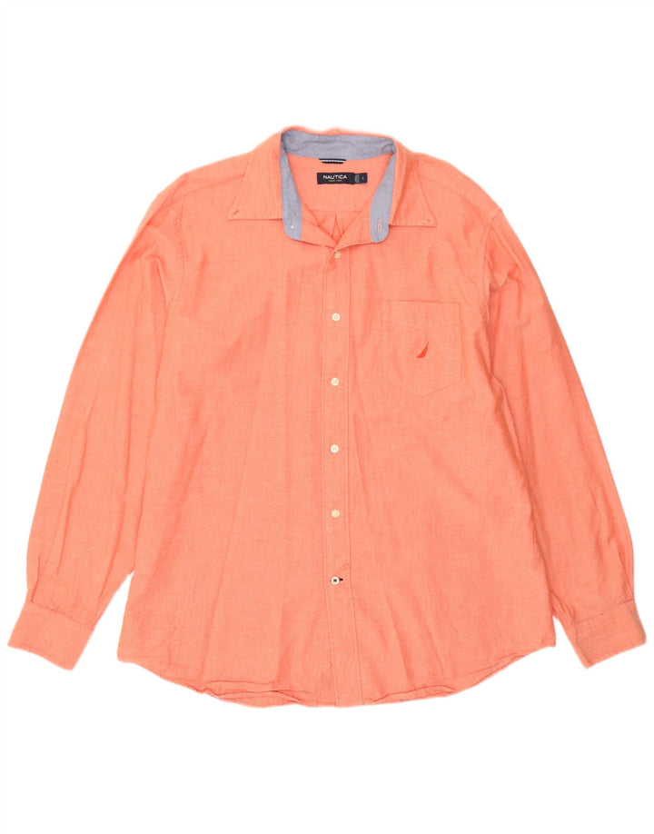 Camicia da uomo Nautica Large in cotone arancione