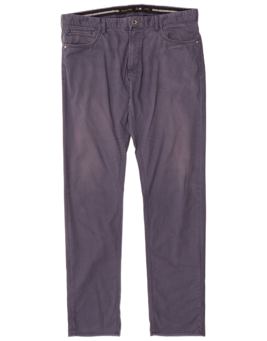 MASSIMO DUTTI Pantaloni casual da uomo EU 44 Large W34 L33 Blu navy maculato