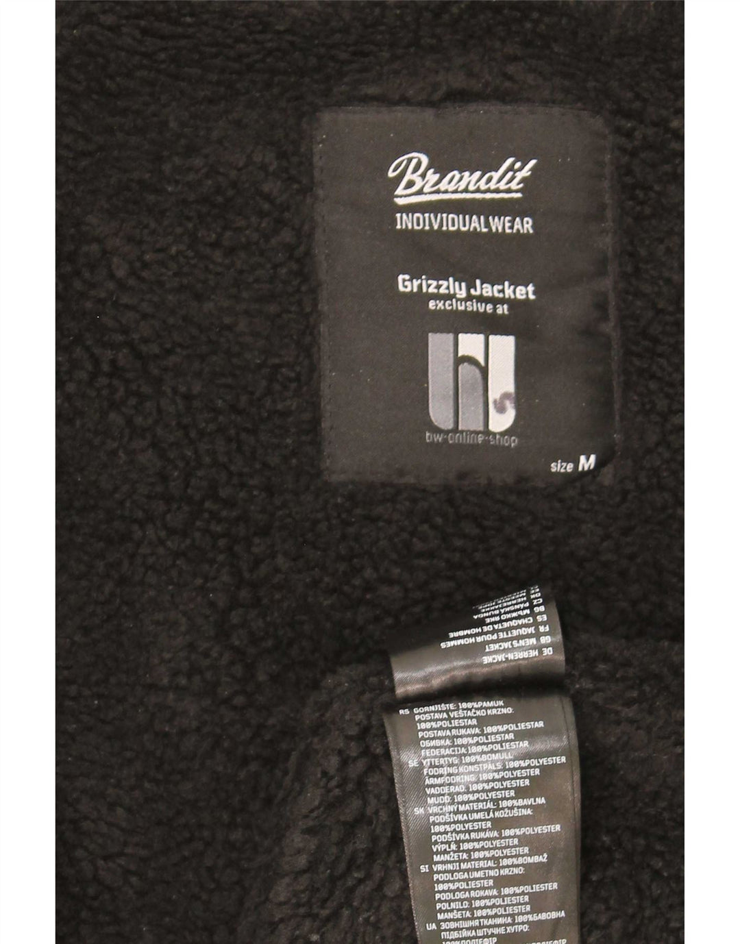 Giubbotto bomber imbottito con cappuccio da uomo Brandit UK 38 medio poliestere nero