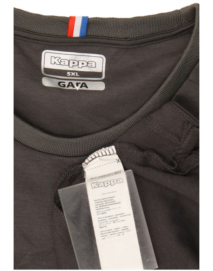 Top grafico da uomo Kappa manica lunga 5XL poliestere grigio