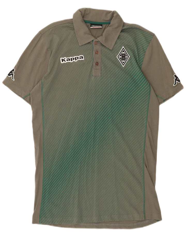 KAPPA Mens Graphic Polo Shirt Medium Khaki Striped Cotton
