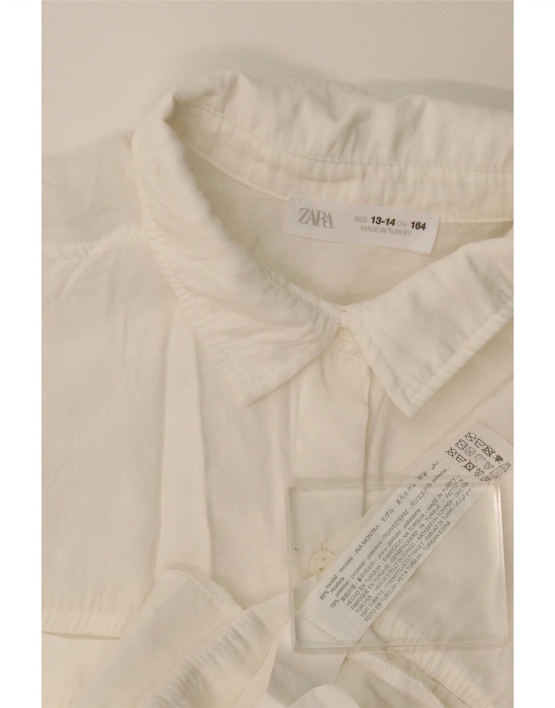 Blusa Camicia Bambina Zara 13-14 Anni Bianco Modal