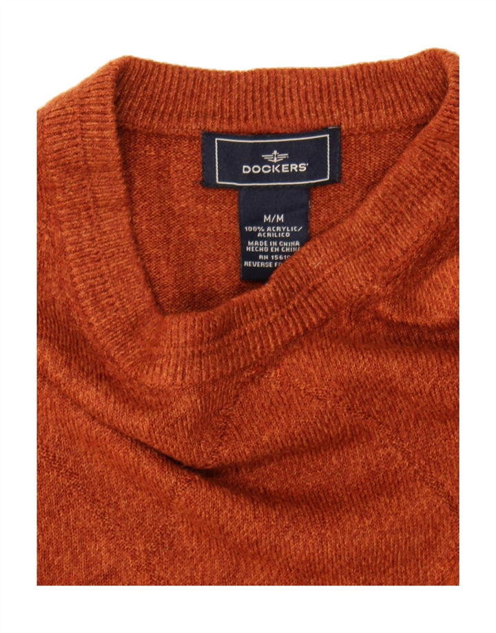 DOCKERS Mens Crew Neck Jumper Sweater Medium Orange Acrylic Vintage Dockers and Second-Hand Dockers from Messina Hembry 