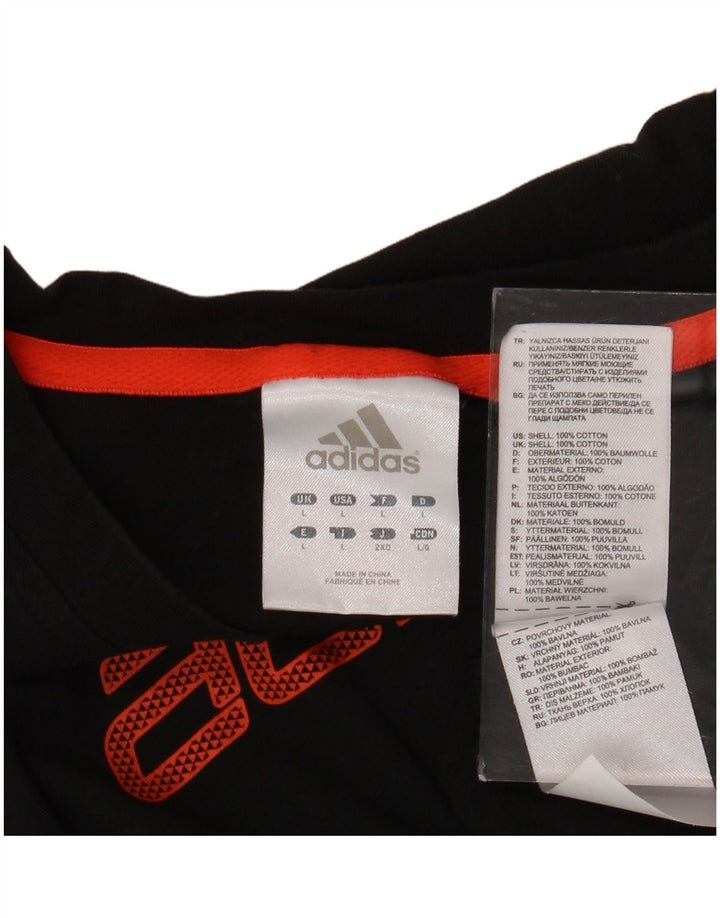 T-shirt grafica da uomo ADIDAS Top grande in cotone nero