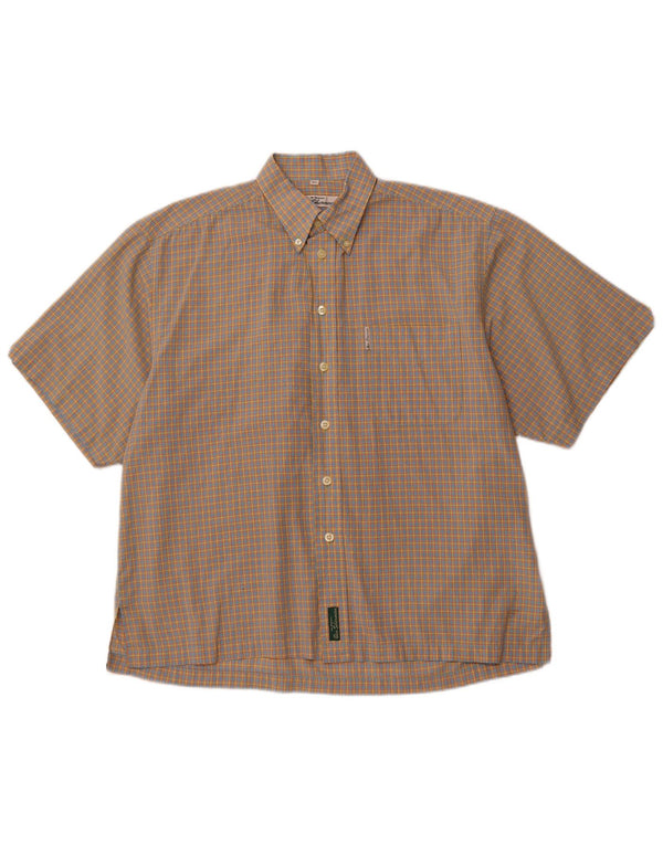 BEN SHERMAN Mens Short Sleeve Shirt Large Multicoloured Check