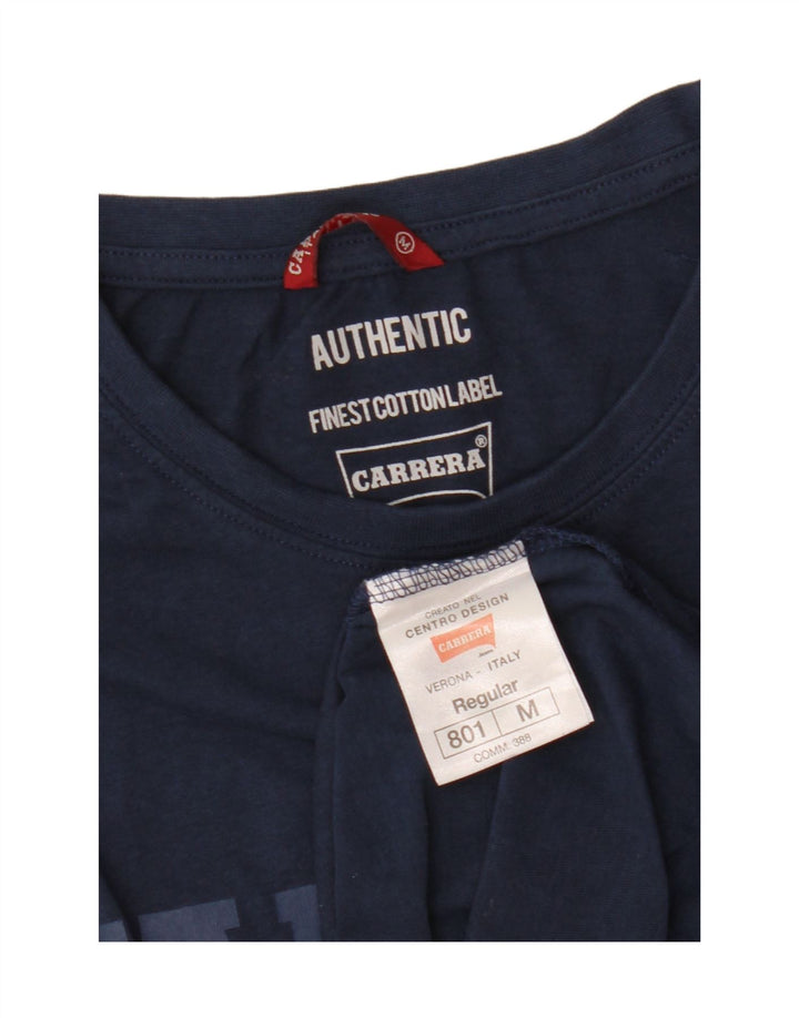 CARRERA T-shirt grafica da uomo Top medio in cotone blu navy