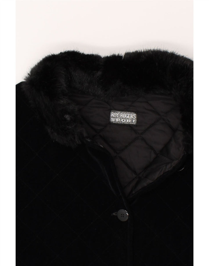 ROY ROGERS Womens Overcoat UK 18 XL Black Rayon Vintage Roy Rogers and Second-Hand Roy Rogers from Messina Hembry 