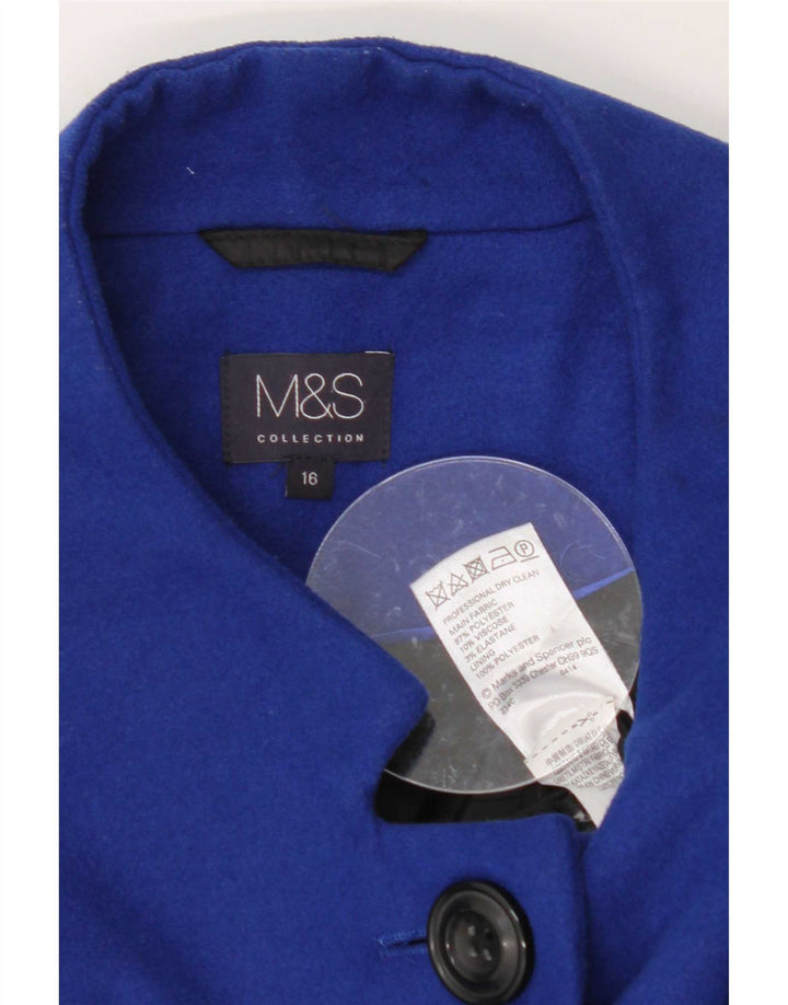 Soprabito da donna Marks & Spencer UK 16 grande poliestere blu