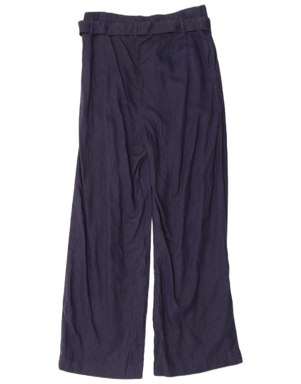 Pantaloni casual a vita alta da donna Marks & Spencer UK 14 Large W32 L32 Navy