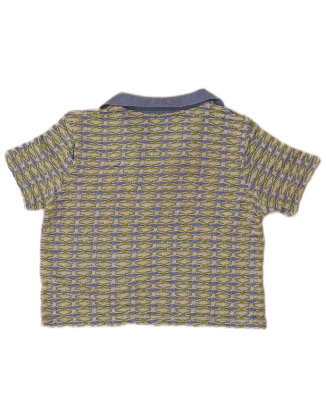 Polo corta da donna Zara UK 10 piccola verde geometrica in poliestere