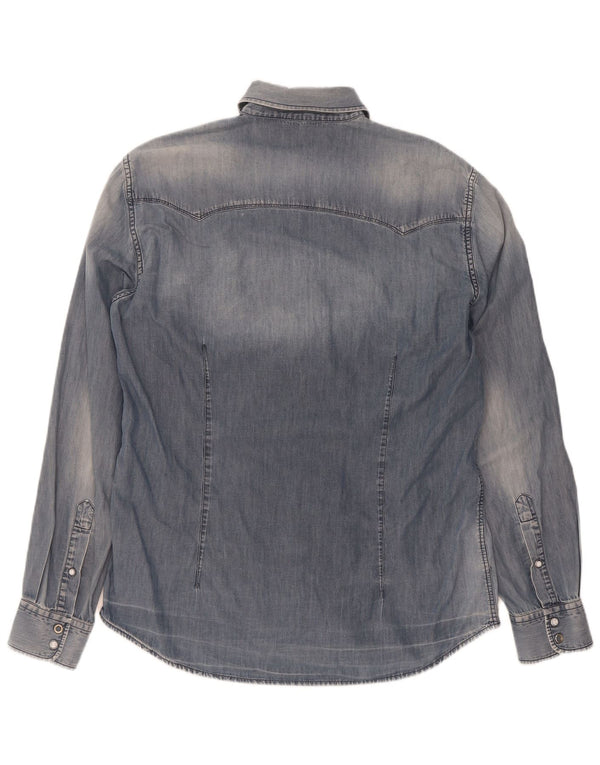Camicia di jeans da uomo Gas XL in cotone blu