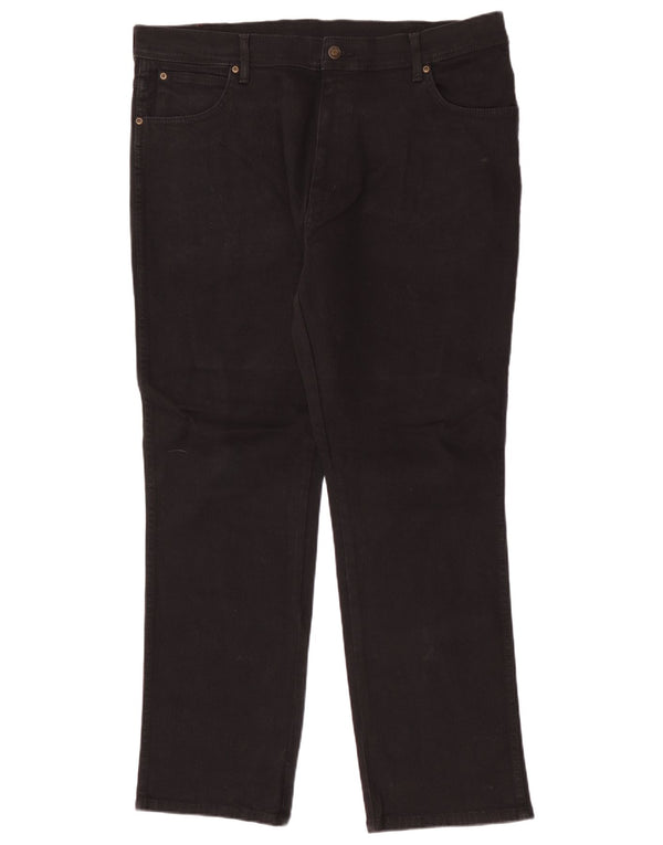 Jeans dritti da uomo Wrangler vestibilità regolare W40 L32 cotone nero