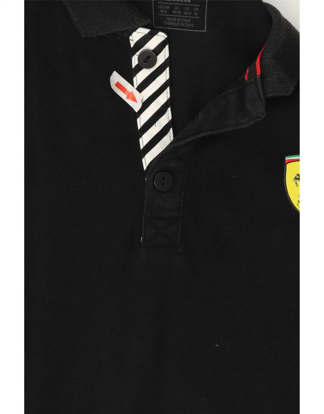 Polo Puma da uomo Ferrari in cotone nero medio