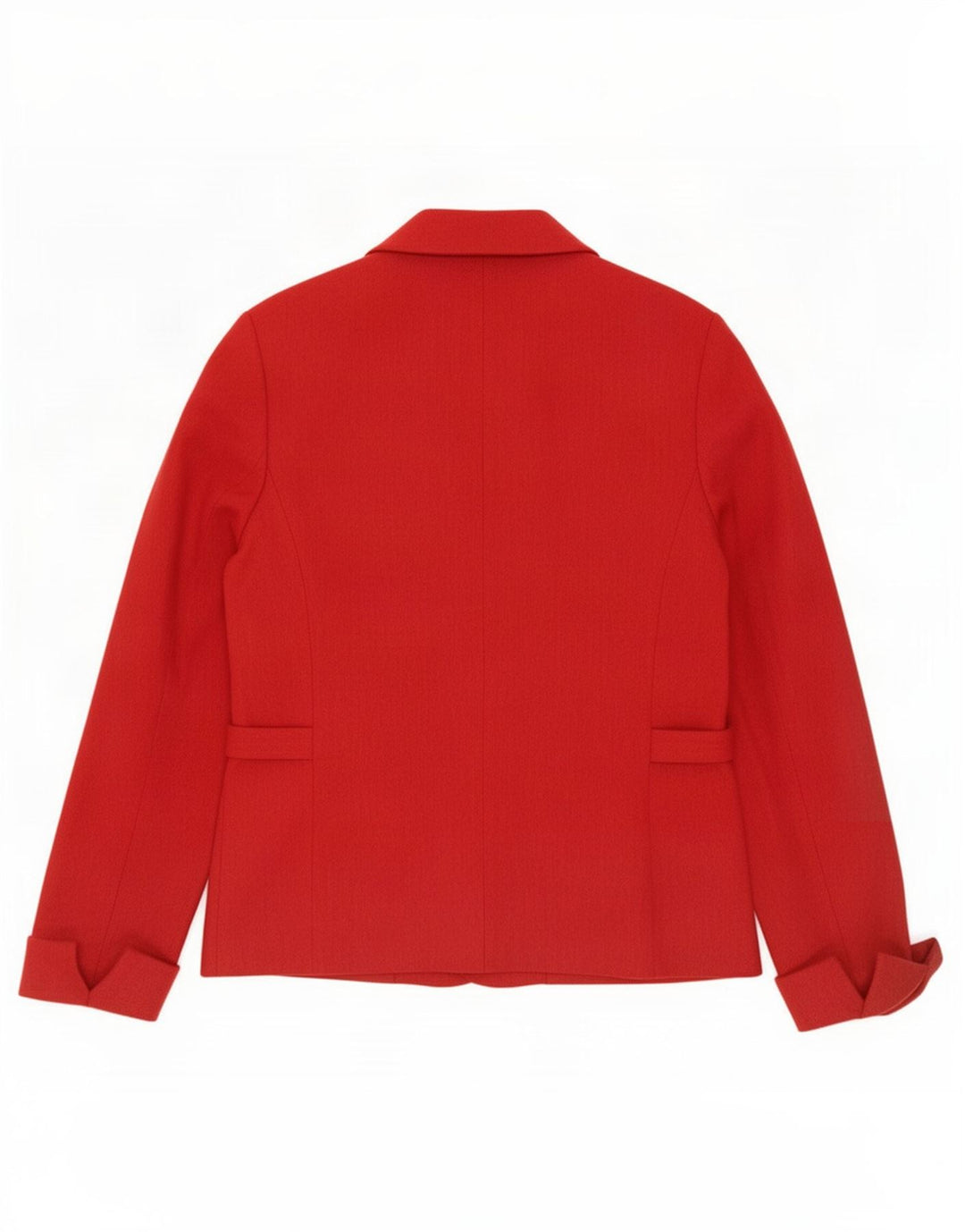 Giacca blazer a 3 bottoni da donna Frank Eden UK 14 grande poliestere rosso
