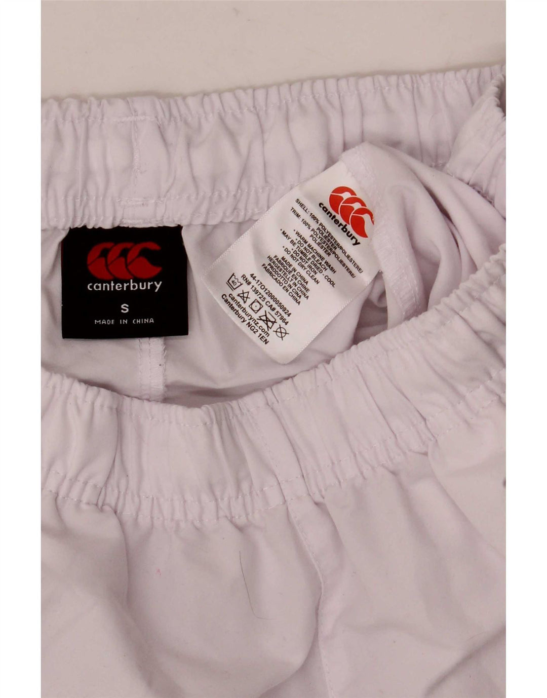 Pantaloncini sportivi da uomo Canterbury piccoli in poliestere bianco