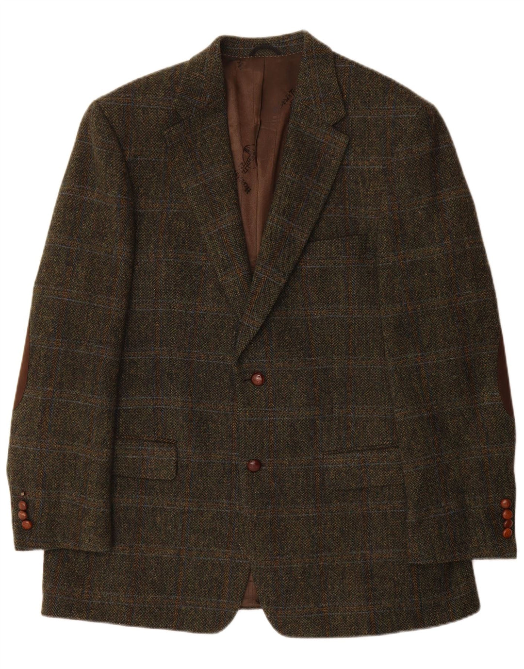 Giacca blazer da uomo in tweed Harris Mario Barutti IT 54 2XL a quadri kaki