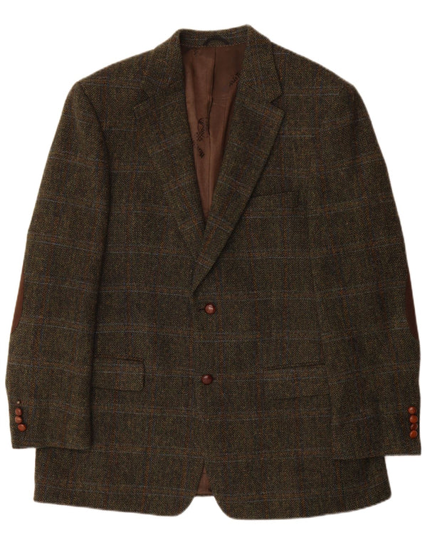 Giacca blazer da uomo in tweed Harris Mario Barutti IT 54 2XL a quadri kaki