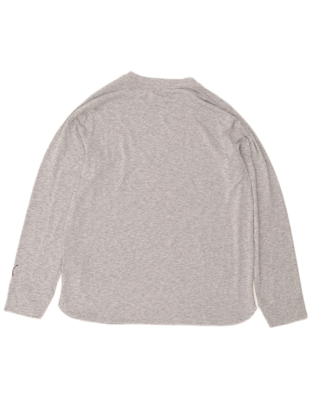 Maglia grafica PUMA da donna a maniche lunghe UK 14 Poliestere screziato grigio medio