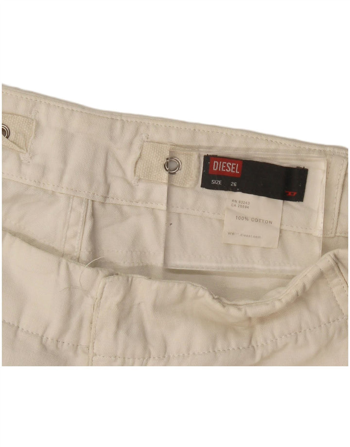 Pantaloncini chino da donna Diesel W26 piccoli in cotone bianco