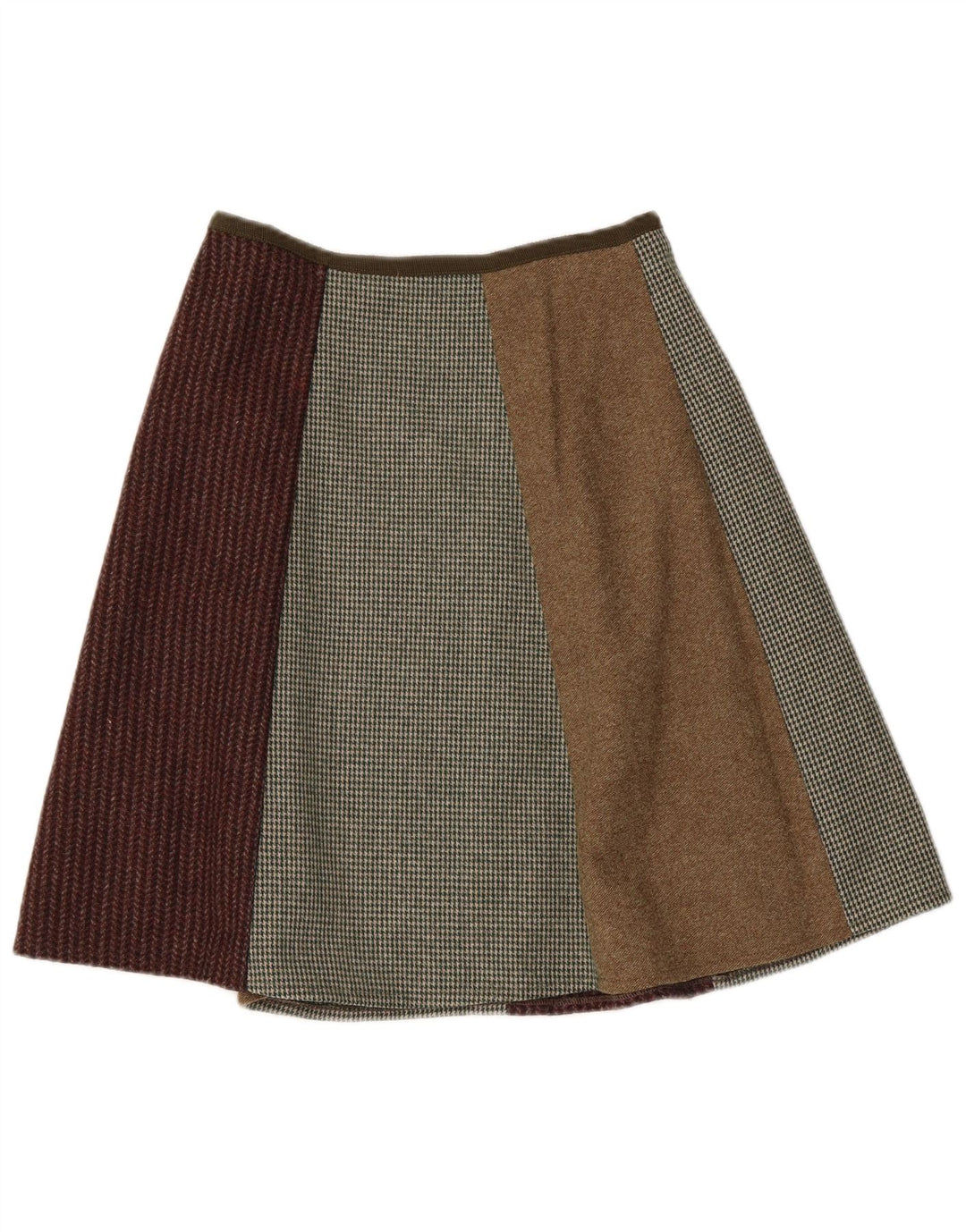 Gonna a trapezio da donna Baba W26 piccola in lana patchwork multicolore
