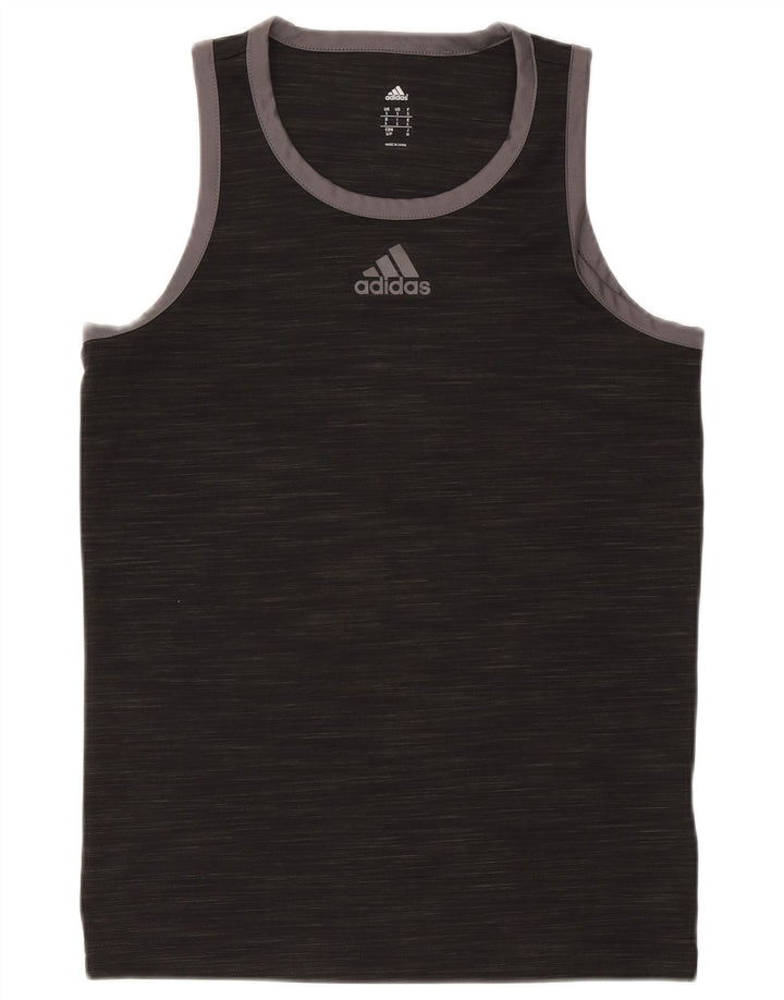 Canotta Adidas da uomo piccola in poliestere chiazzato nero