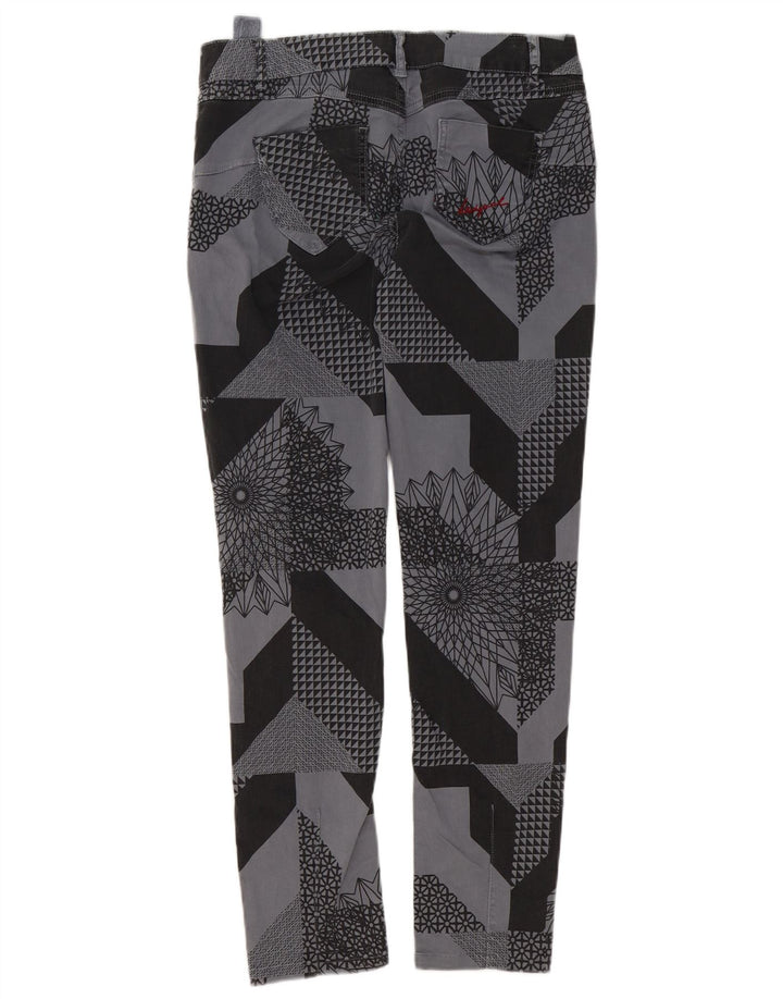 Pantaloni casual slim da donna Desigual W32 L29 cotone patchwork grigio