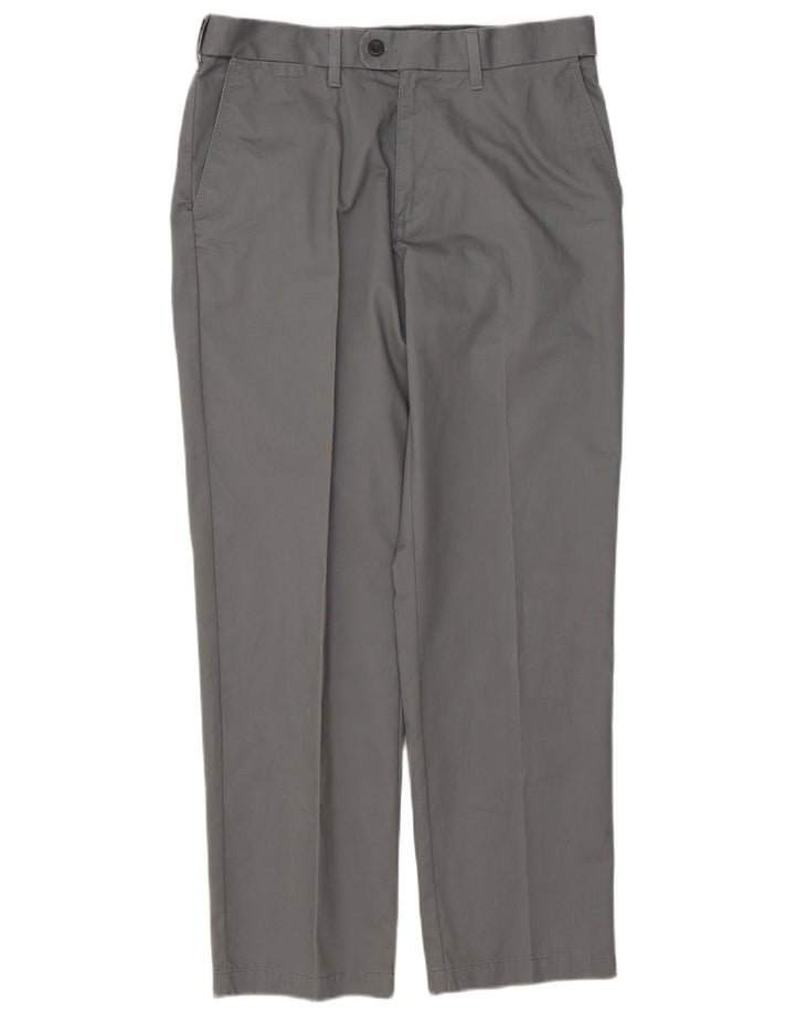 Pantaloni da abito dritti da uomo Marks & Spencer W32 L29 cotone grigio