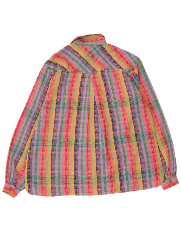 Camicia da donna VINTAGE UK 18 XL a righe multicolori
