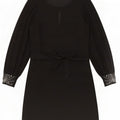 Abito tubino a maniche lunghe da donna Oasis UK 10 piccolo poliestere nero