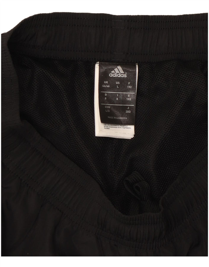 Pantaloni da tuta ADIDAS Climalite da uomo UK 44/46 Large Nero Poliestere