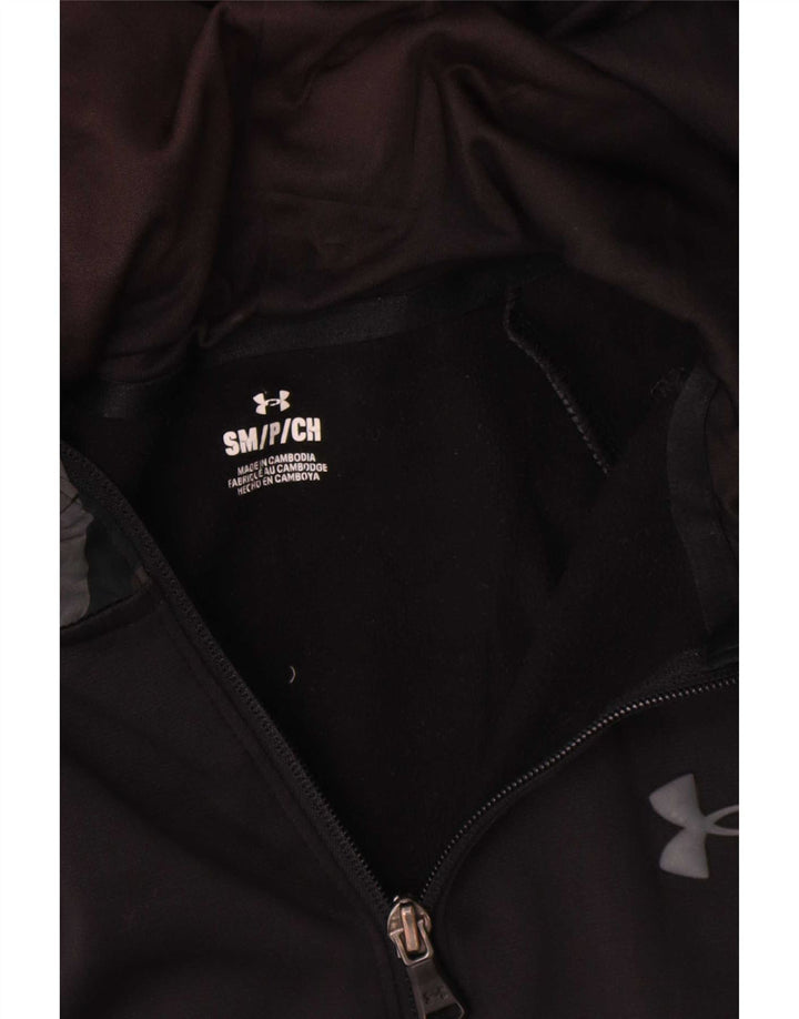 Felpa con cappuccio e zip da uomo Under Armour piccola in poliestere mimetico nero