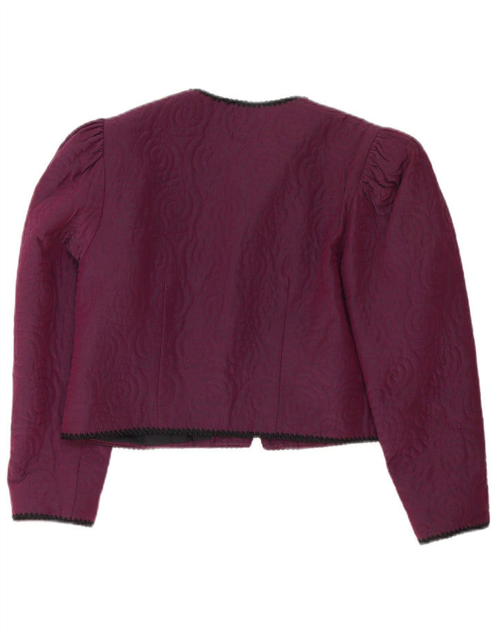 Giacca Bolero vintage da donna UK 14 viscosa viola media