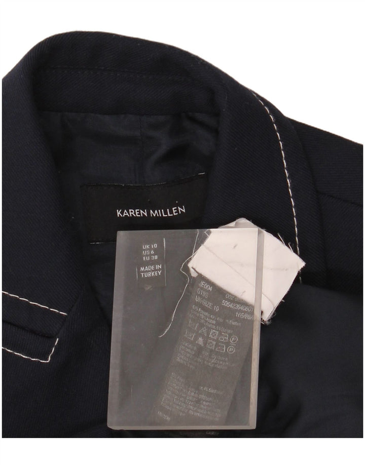 Giacca blazer doppiopetto da donna KAREN MILLEN UK 10 piccola blu navy