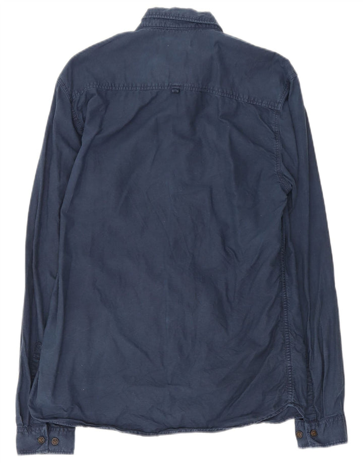 Camicia da uomo Jack & Jones grande in cotone blu navy