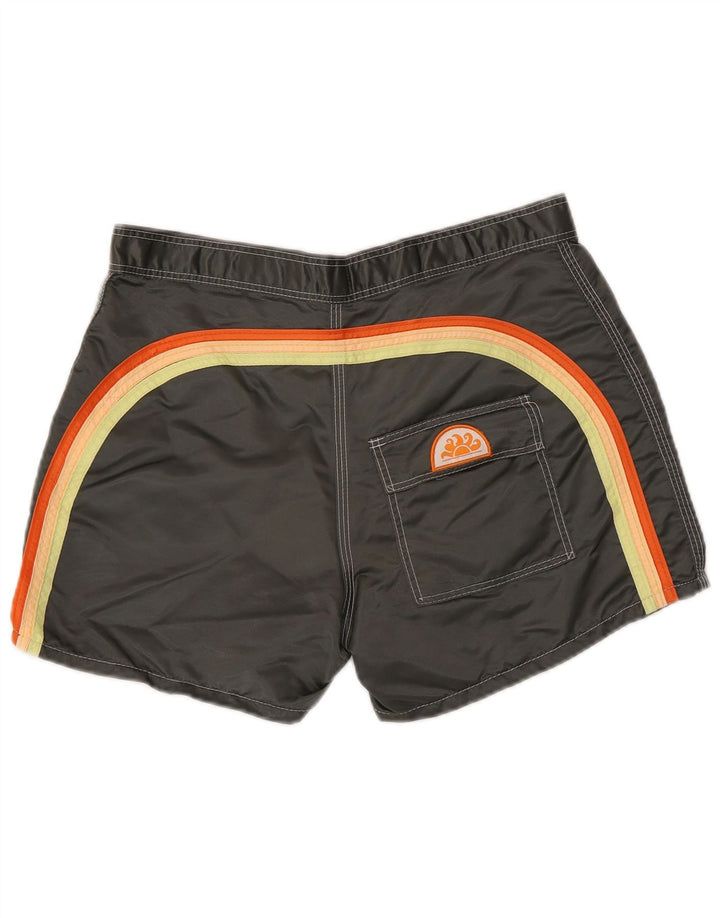 Pantaloncini da bagno da uomo SUNDEK in nylon a righe grigio medio