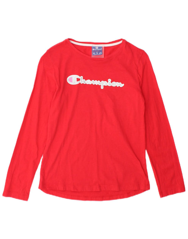 Champion Boys Graphic Top Long Sleeve 13-14 Years XL Red