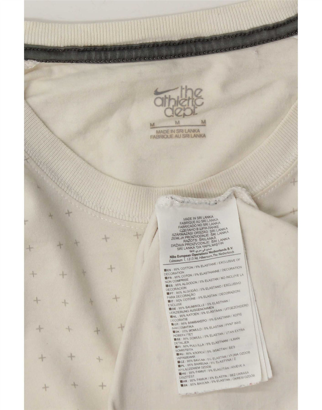 T-shirt da uomo Nike Top in cotone maculato bianco medio