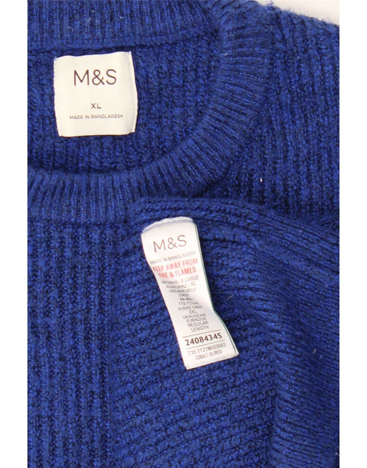 Maglione maglione girocollo oversize da donna Marks & Spencer UK 18 XL Blu
