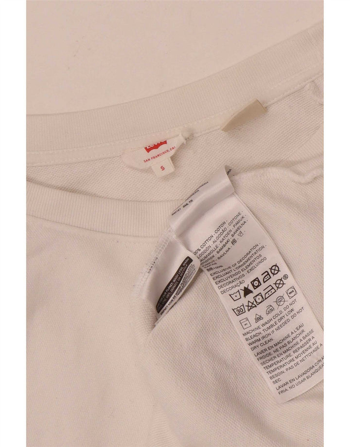 Levi's Felpa con grafica da uomo Maglione piccolo in cotone bianco