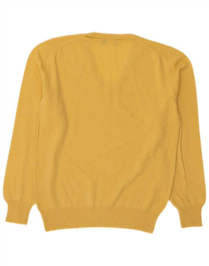 Maglione da uomo con scollo a V Claridges grande lana d'agnello gialla