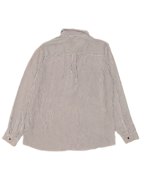 Camicetta da donna pullover da donna Oasis UK 14 Grande poliestere gessato bianco