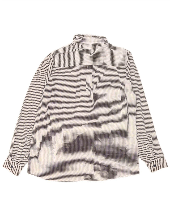 Camicetta da donna pullover da donna Oasis UK 14 Grande poliestere gessato bianco