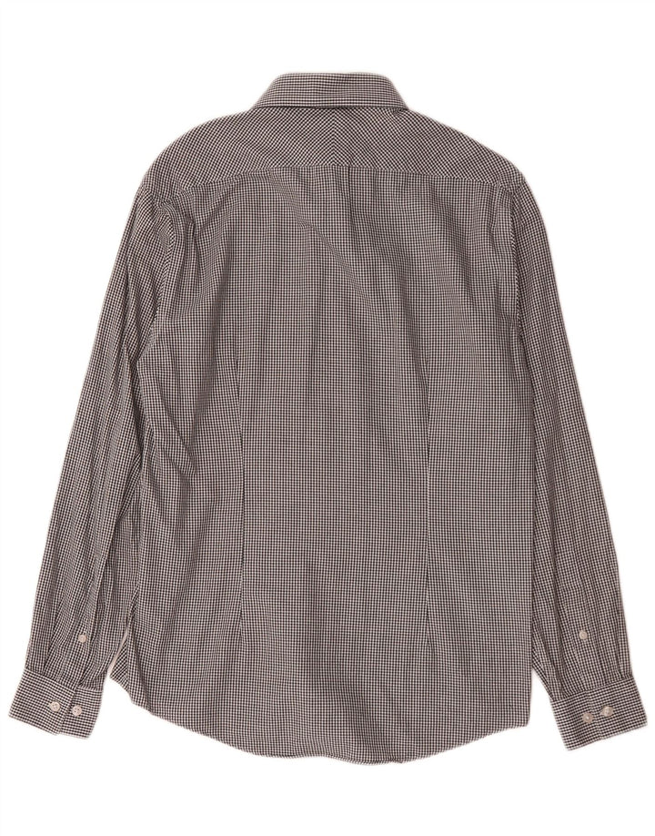 Camicia slim fit da uomo Calvin Klein taglia 39 15 1/2 pied de poule grigio medio