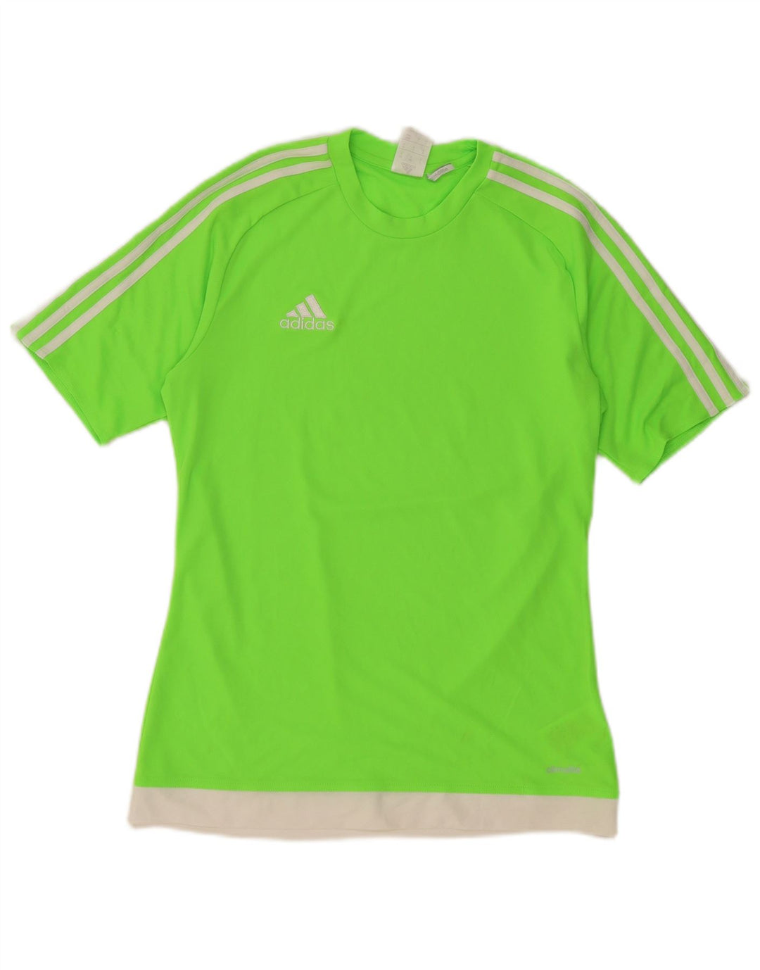 T-shirt Adidas Climalite da uomo Top piccola in poliestere color block verde